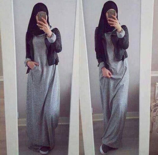 Abaya avec poches et capuche